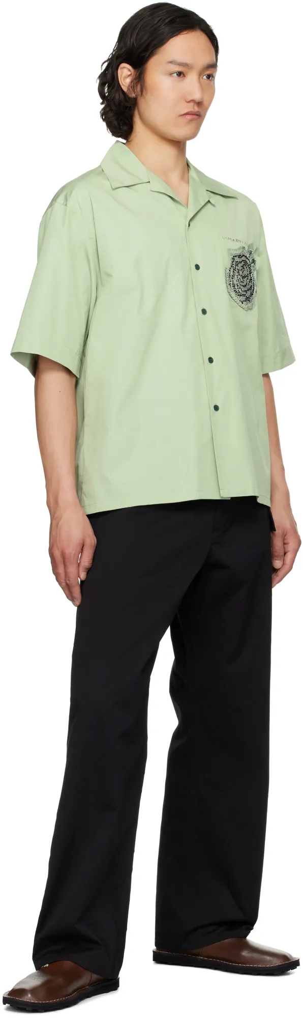 Logo Stitch Short-Sleeved Poplin Shirt