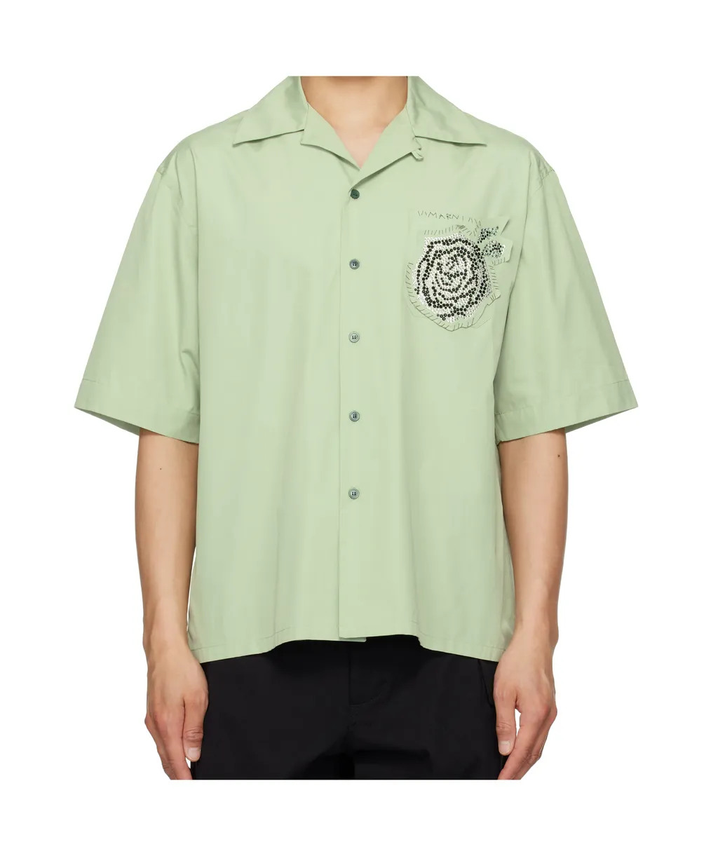 Logo Stitch Short-Sleeved Poplin Shirt