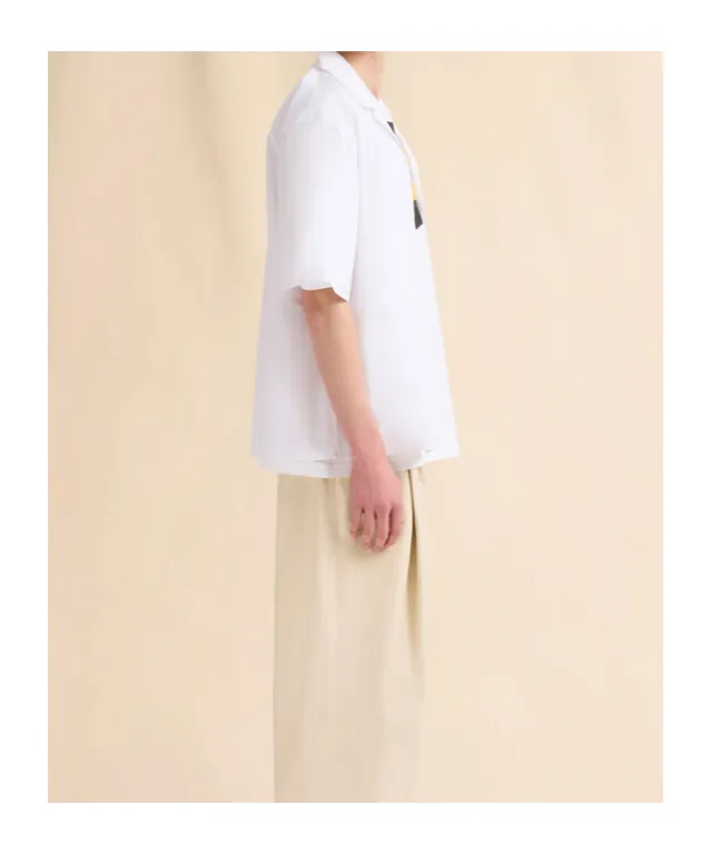 Poplin Bowling Shirt With Fawn Patch