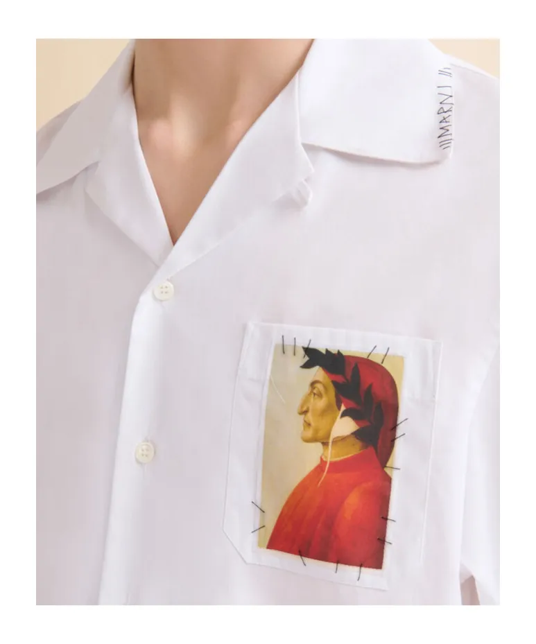 Poplin Bowling Shirt With Fawn Patch