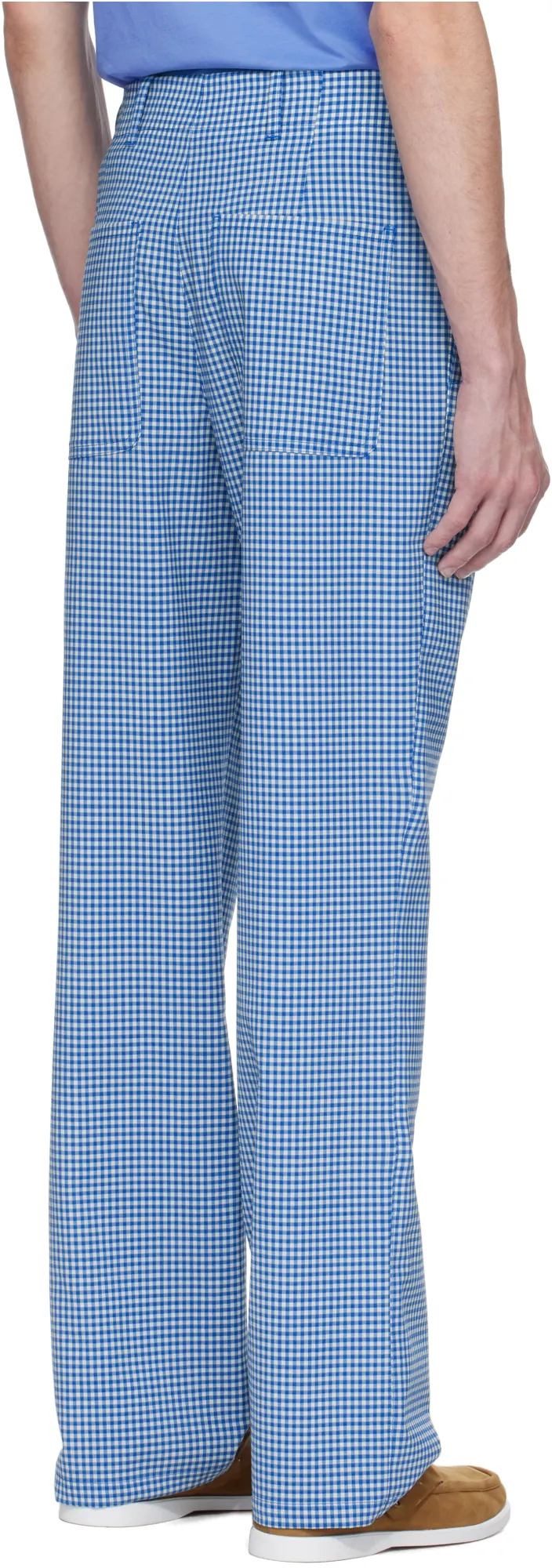 Wool Blend Gingham Trousers