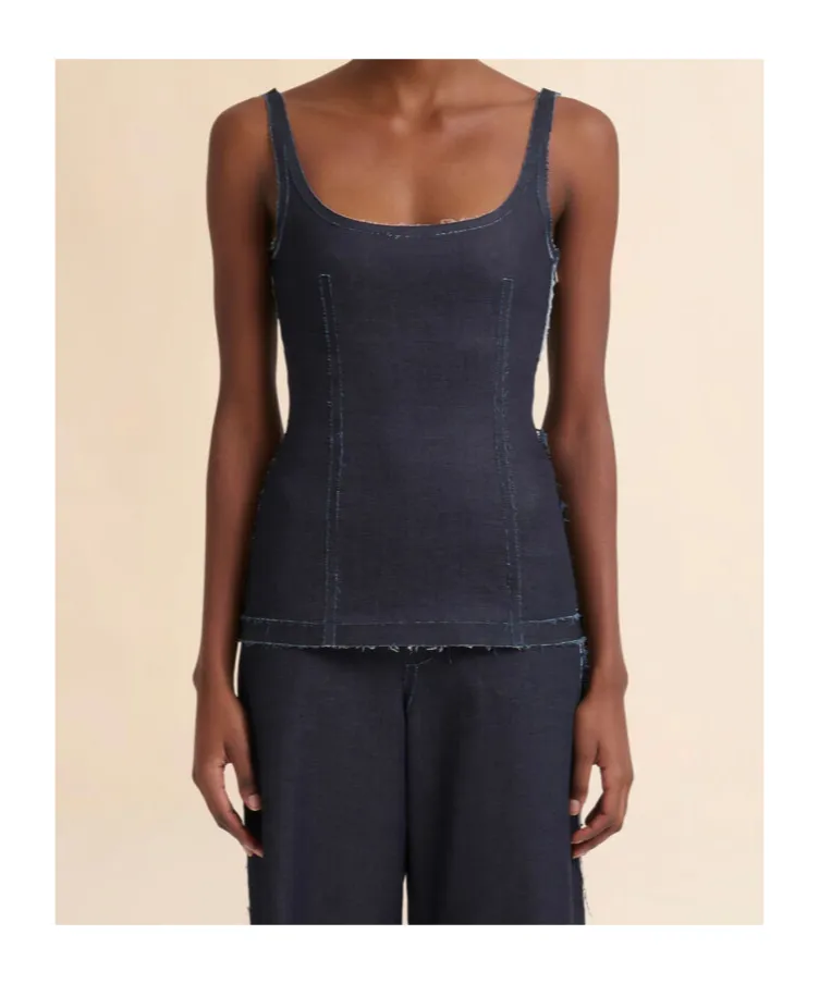 Sleeveless Denim Corset Top