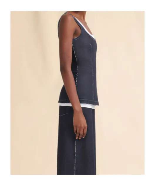 Sleeveless Denim Corset Top