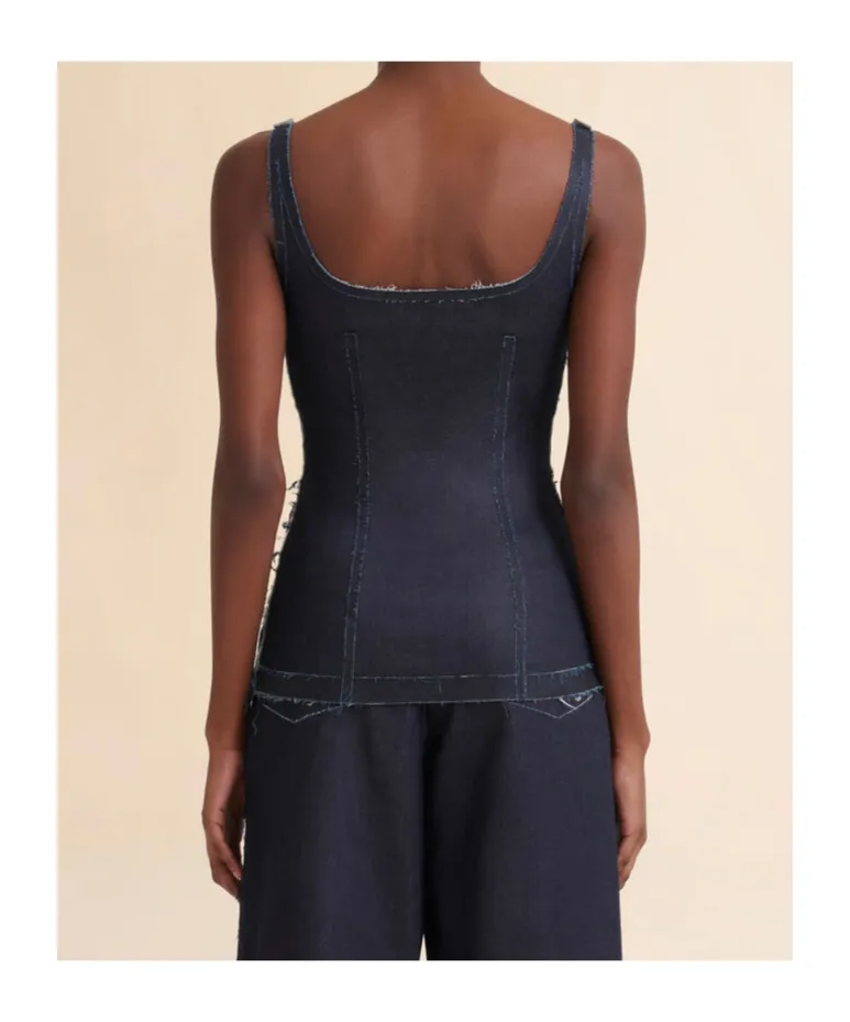 Sleeveless Denim Corset Top