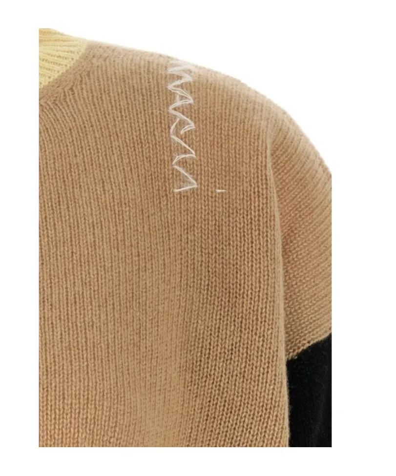 Logo Embroidered Color Blocked Cardigan