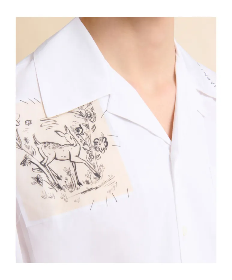 Fawn Patch Poplin Bowling Shirt