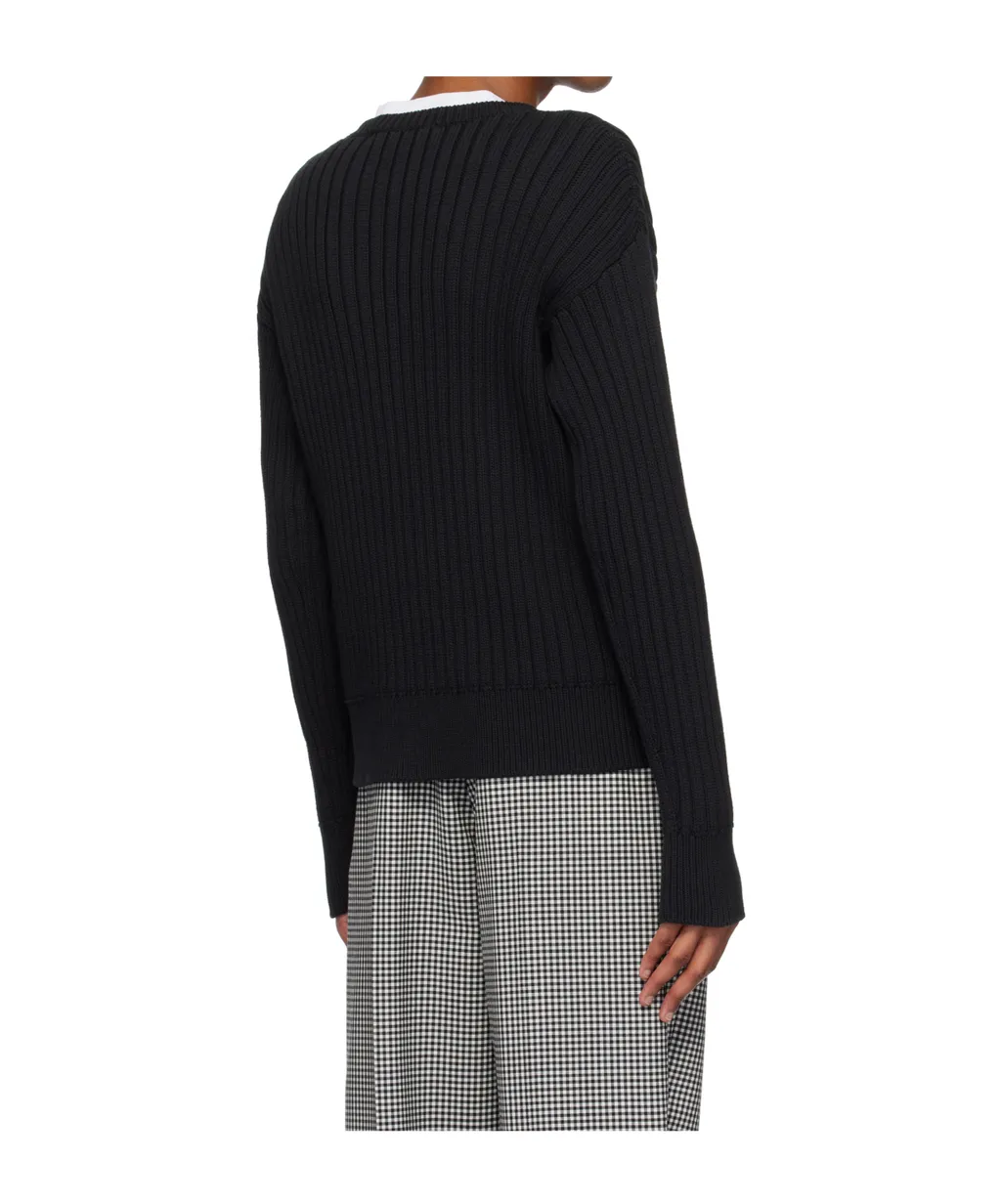 Cable Logo Crewneck Sweater