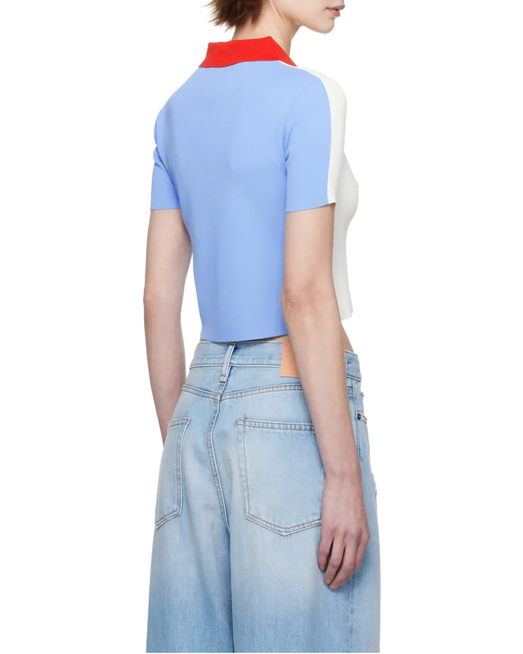 Technical Viscose Polo With Contrasting Back Panel