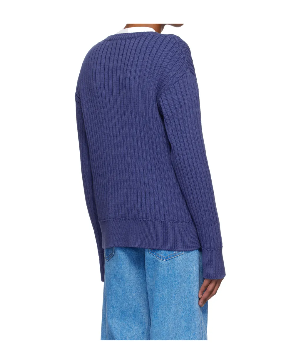 Logo Rib Crew Knit