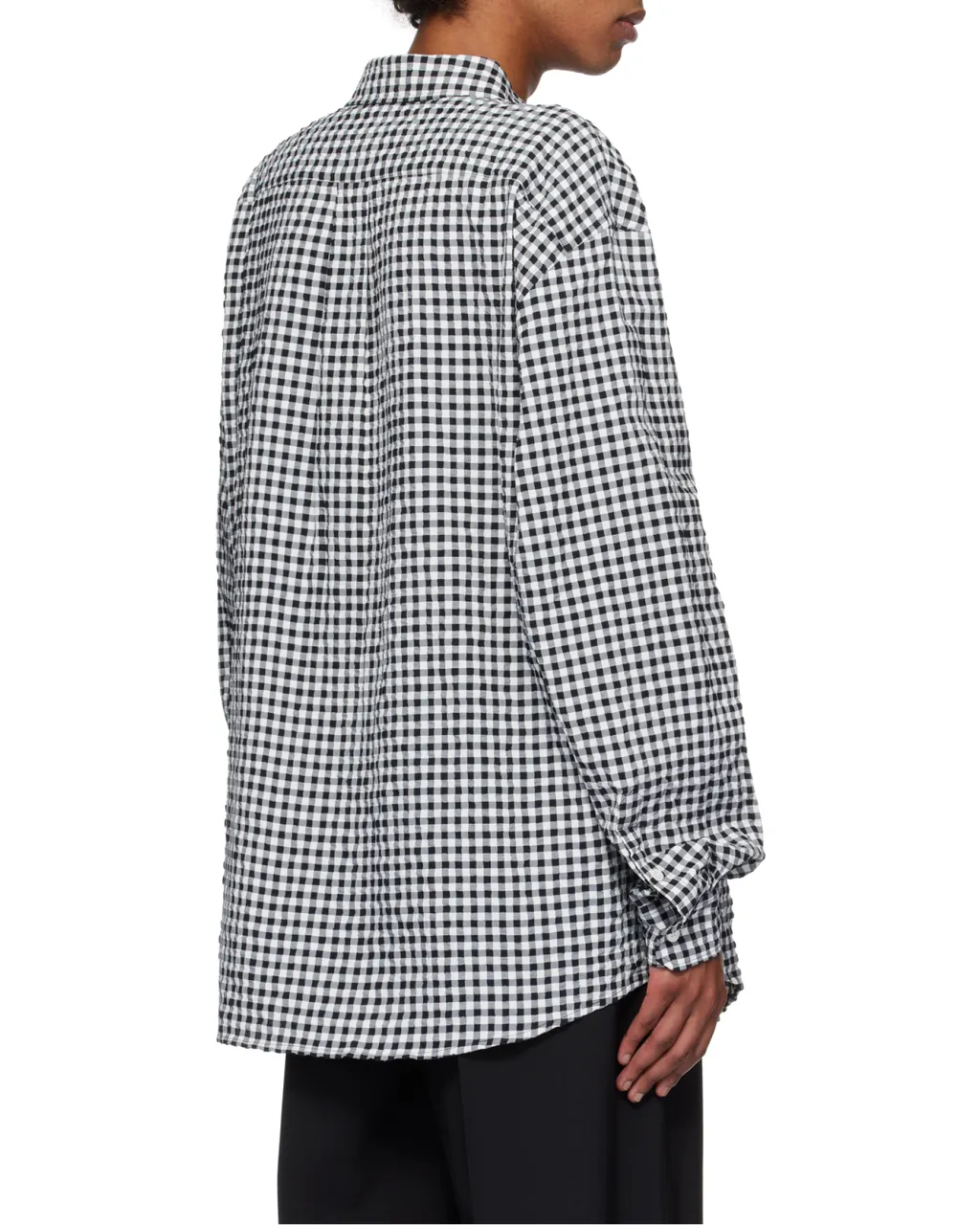 Gingham Seersucker Long Sleeve Shirt