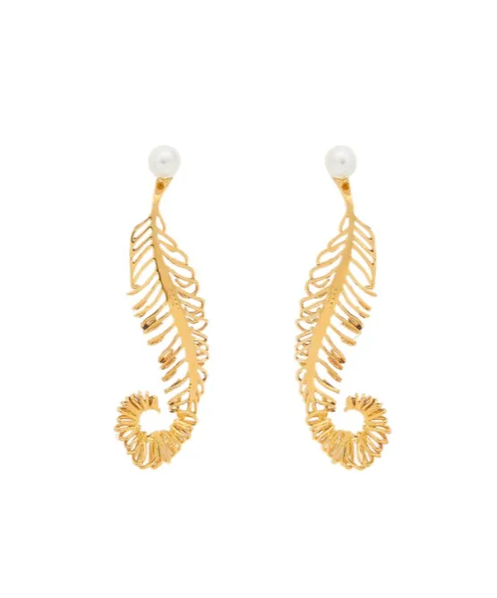 Curved Feather Earrings