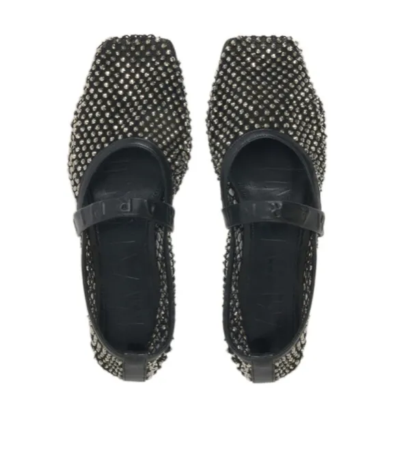 Embellished Mary Jane Ballet Flats