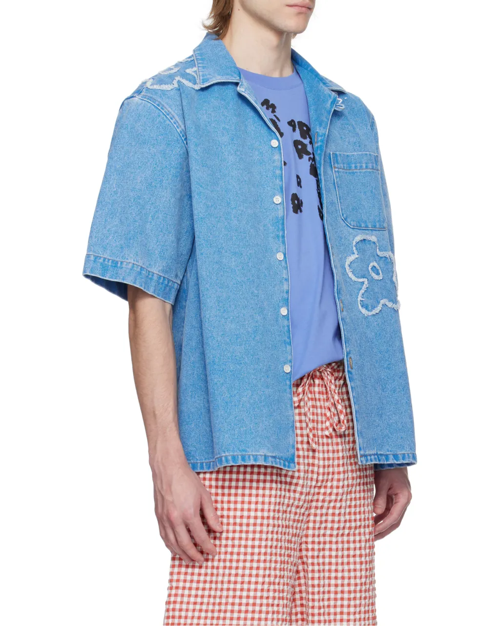 Floral Detailed Short-Sleeved Buttoned Shirt