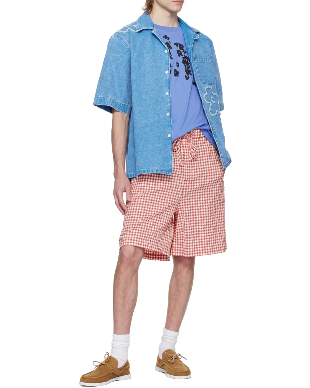 Floral Detailed Short-Sleeved Buttoned Shirt