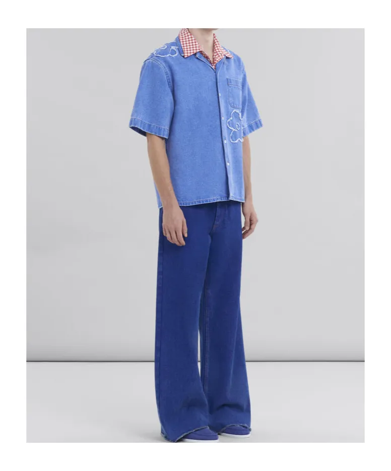 Floral Detailed Short-Sleeved Buttoned Shirt