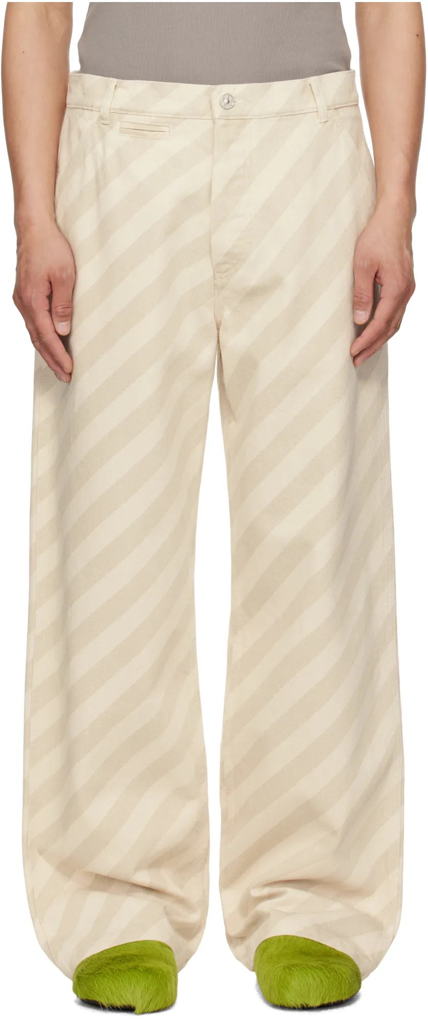 Striped Wide-Leg Jeans