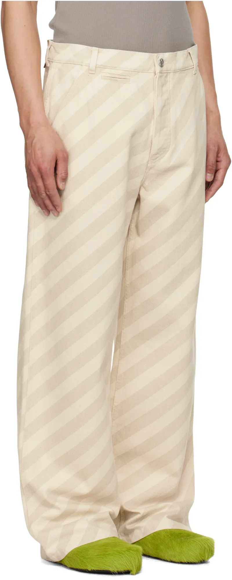 Striped Wide-Leg Jeans