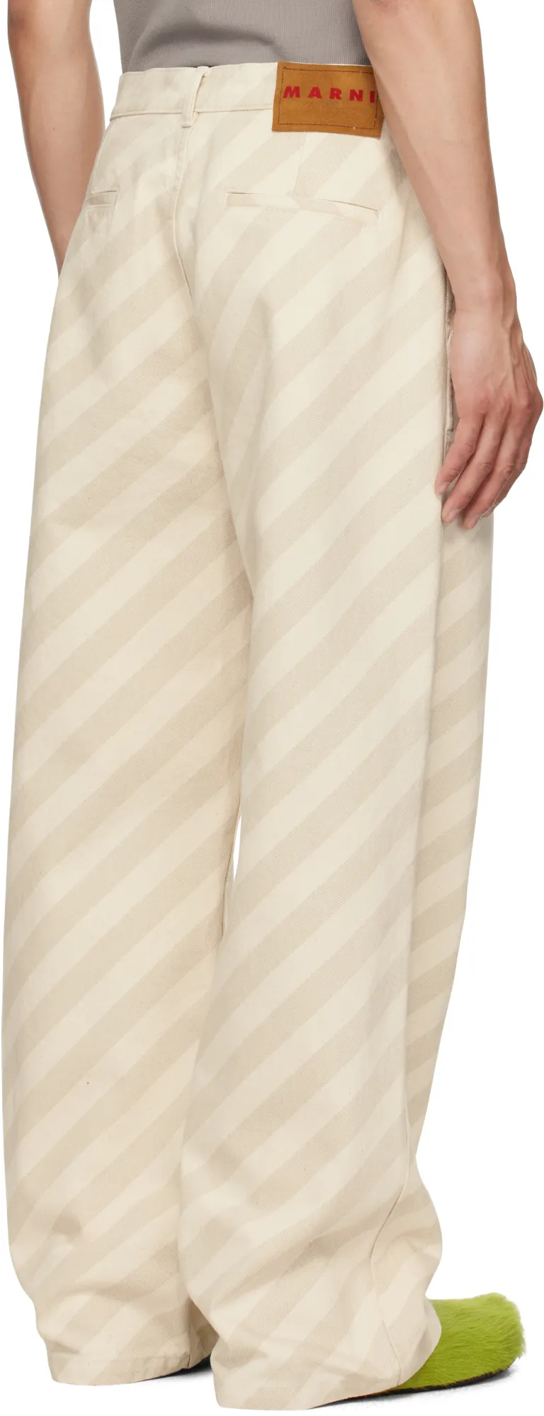 Striped Wide-Leg Jeans