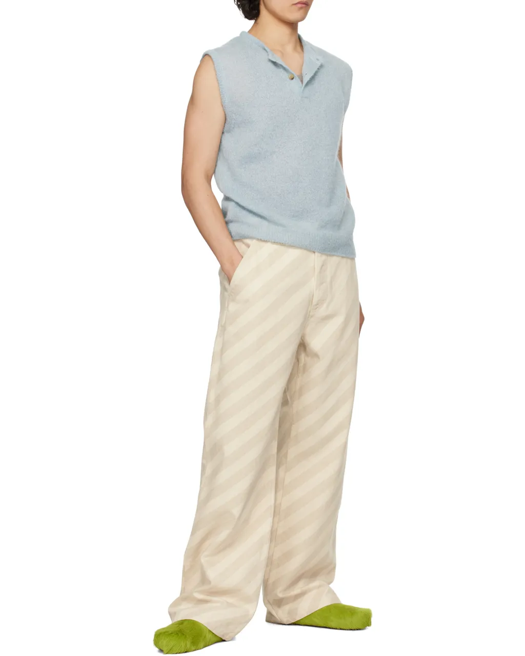 Striped Wide-Leg Jeans
