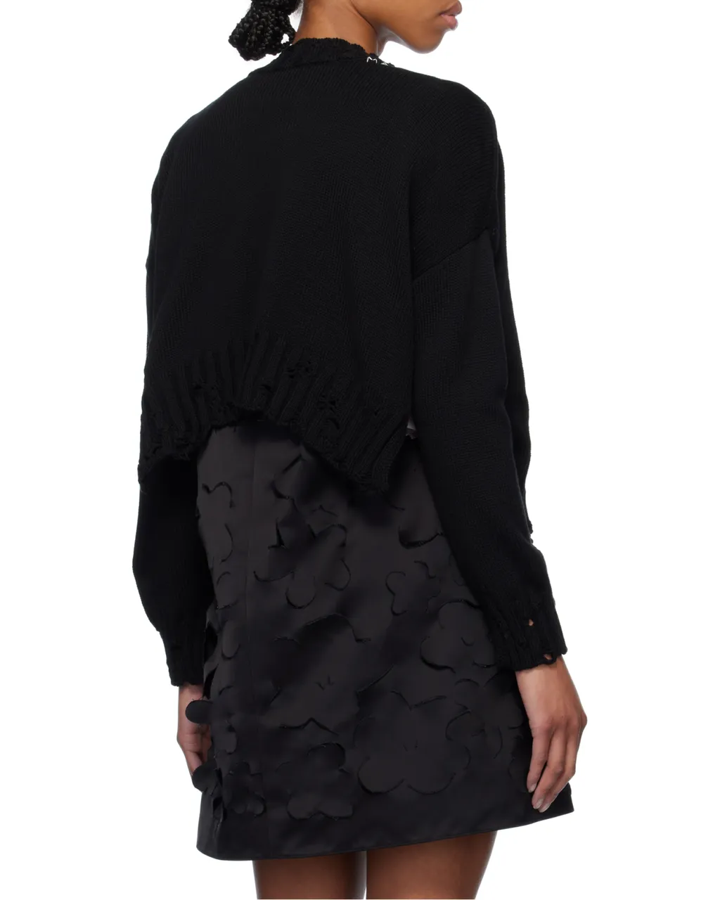 Distressed Knitted Slef-Tied Crewneck Jumper