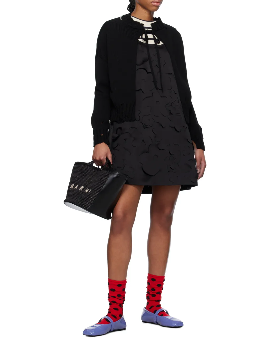 Distressed Knitted Slef-Tied Crewneck Jumper