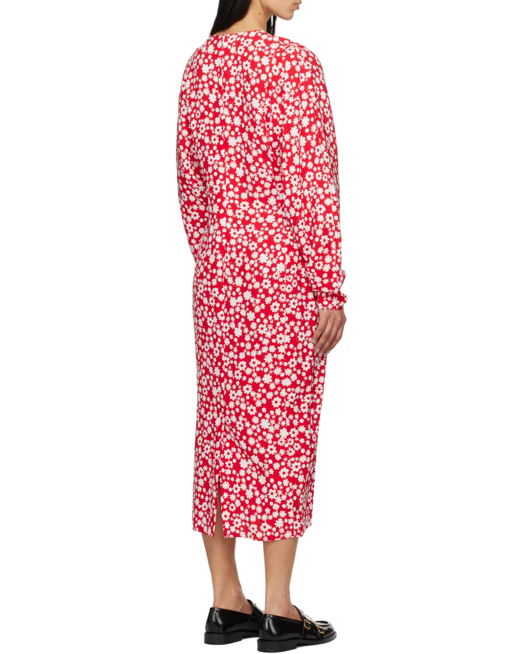 Satin Midi Dress With Pop Fields Motif