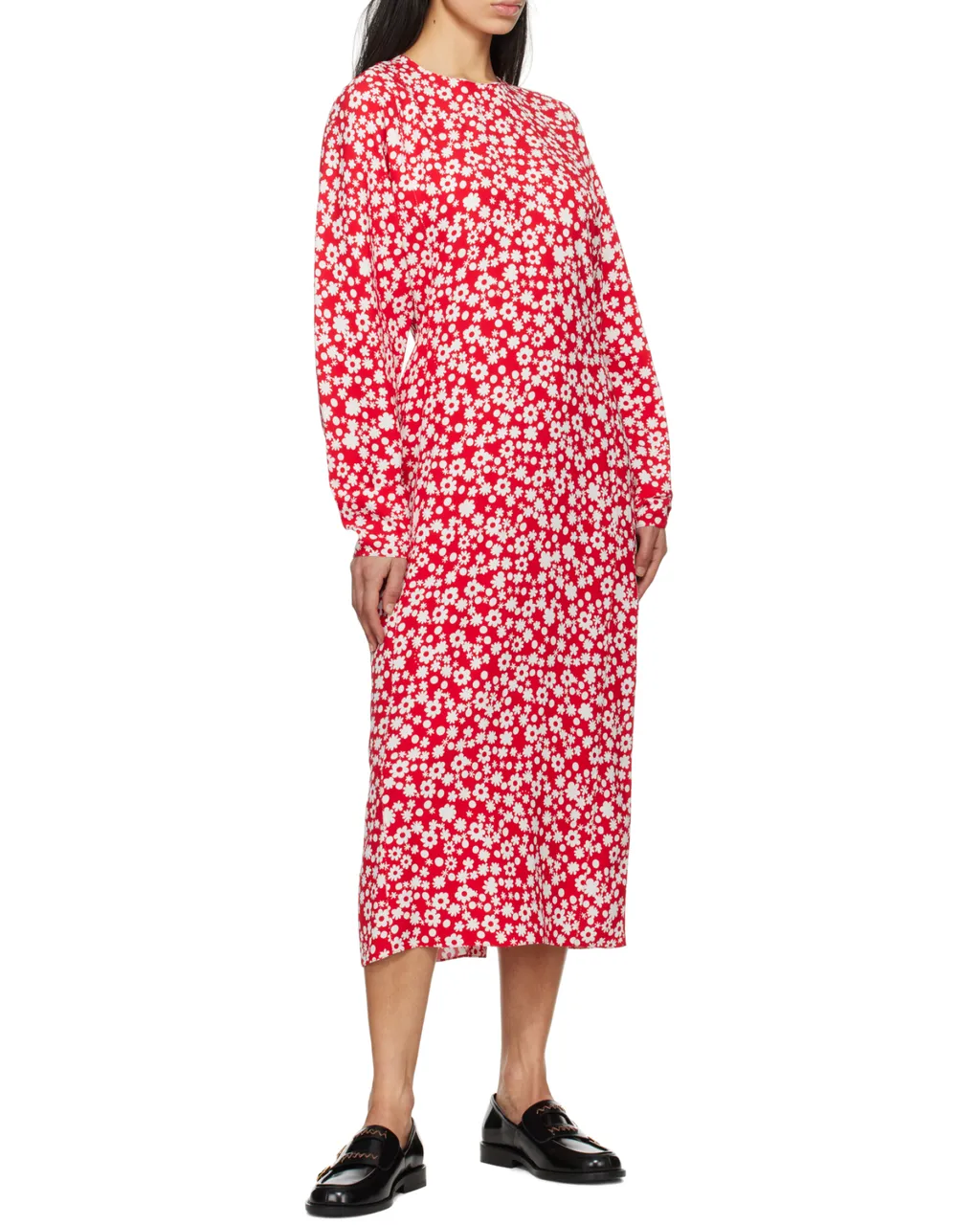 Satin Midi Dress With Pop Fields Motif