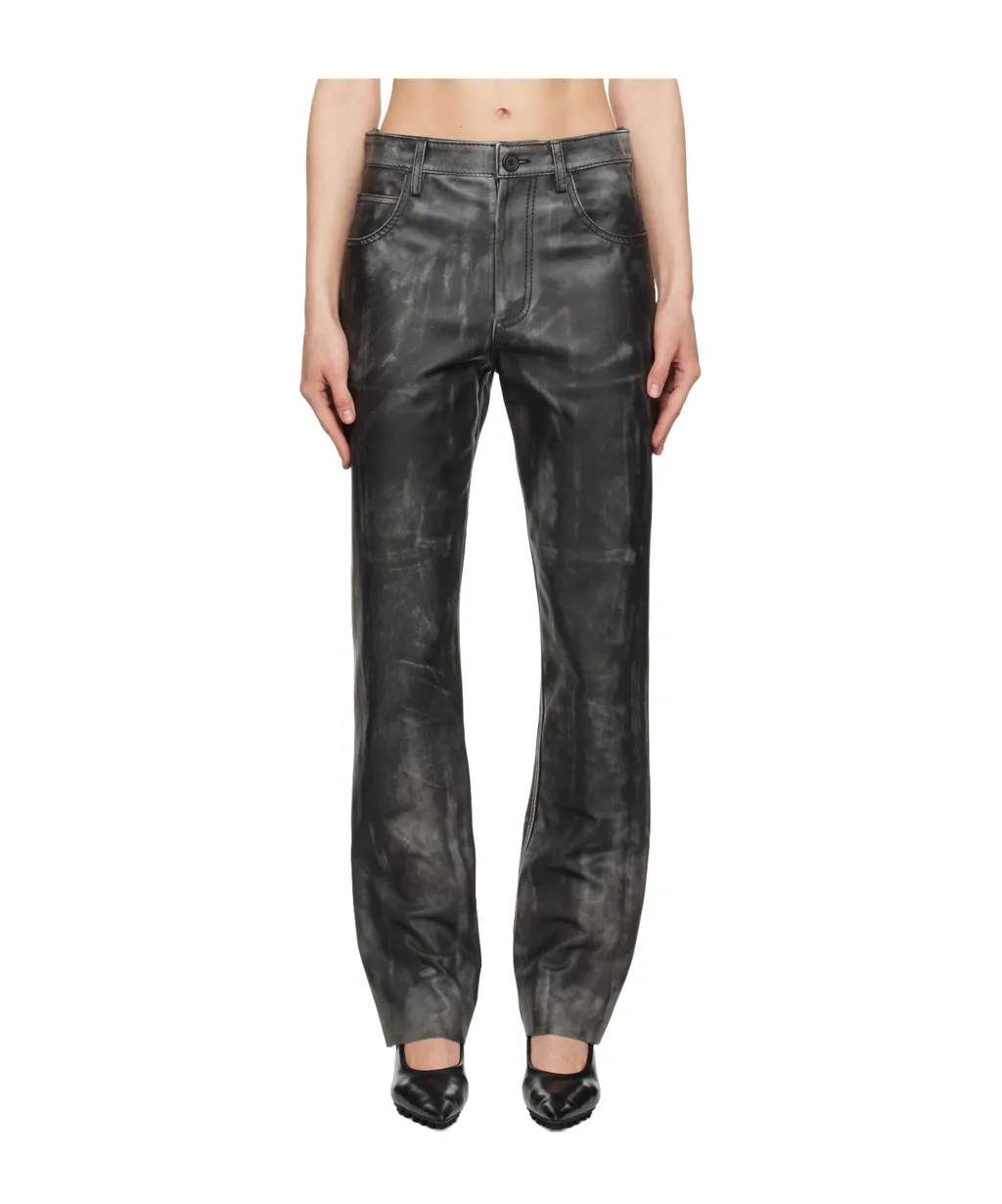 Faded Leather Trousers