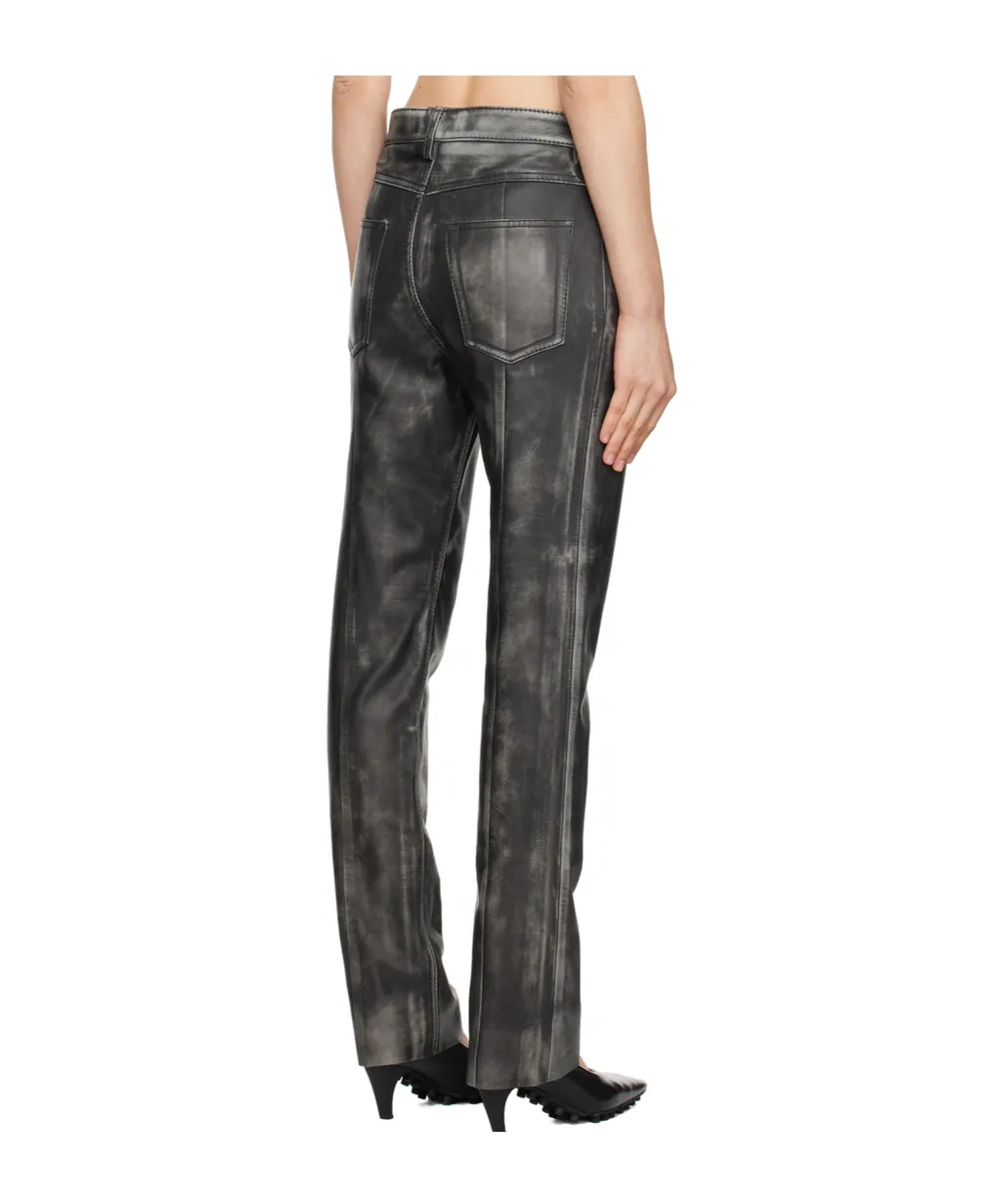 Faded Leather Trousers
