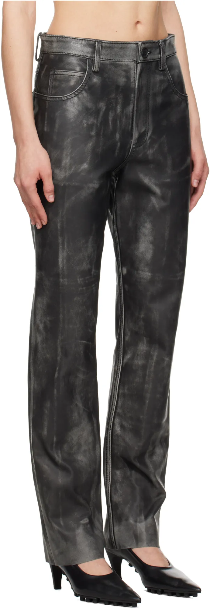 Faded Leather Trousers