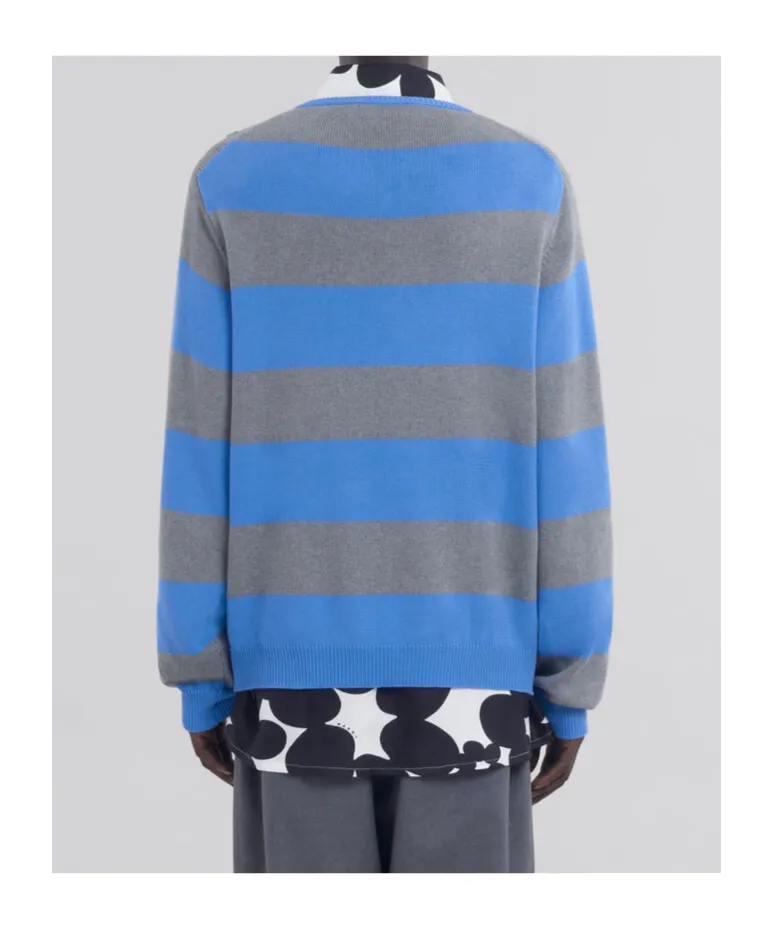 Argyle Motif Striped Jumper