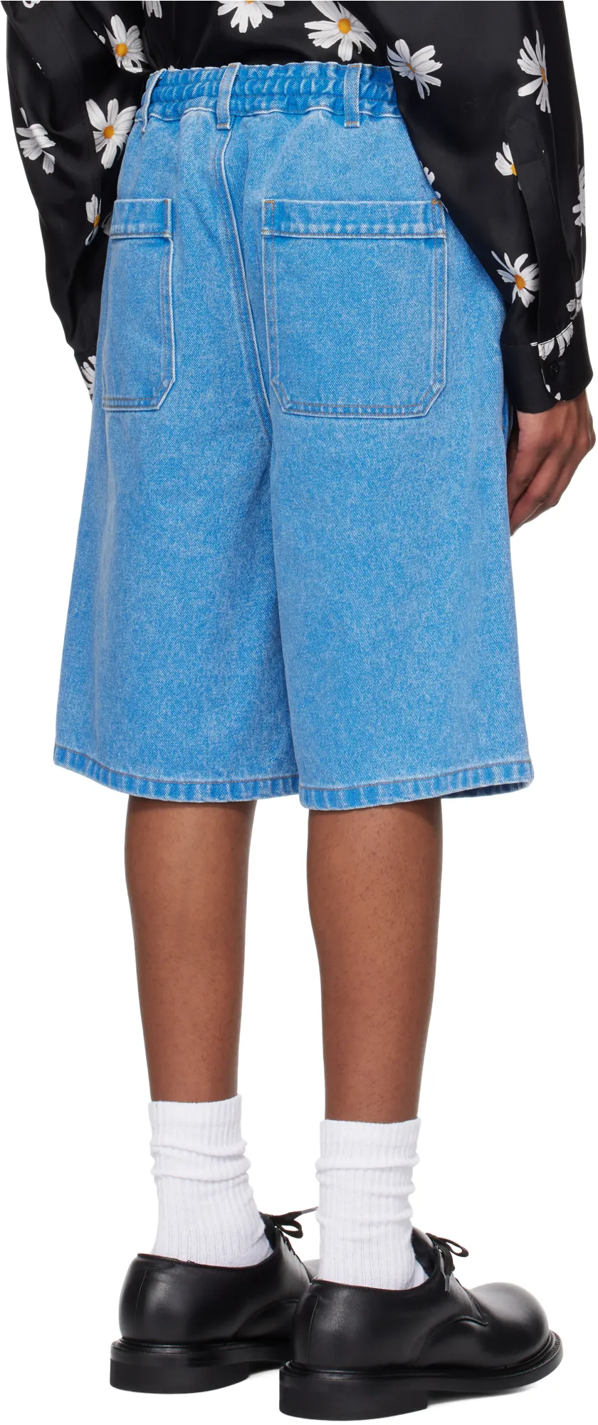 Floral Detailed Denim Bermuda Shorts