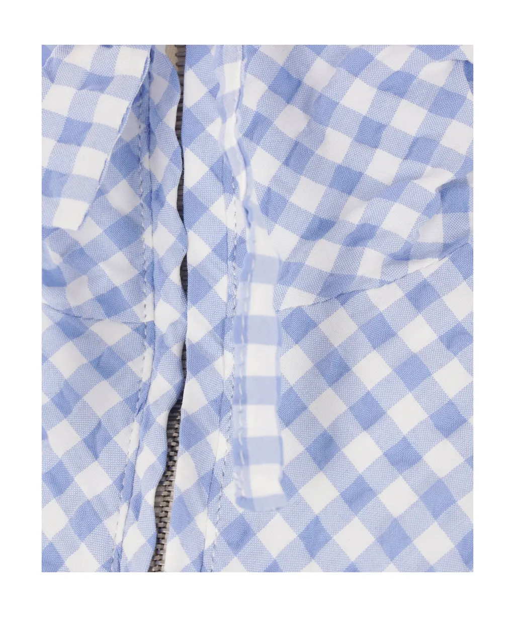 Checked Seersucker Hooded Jacket