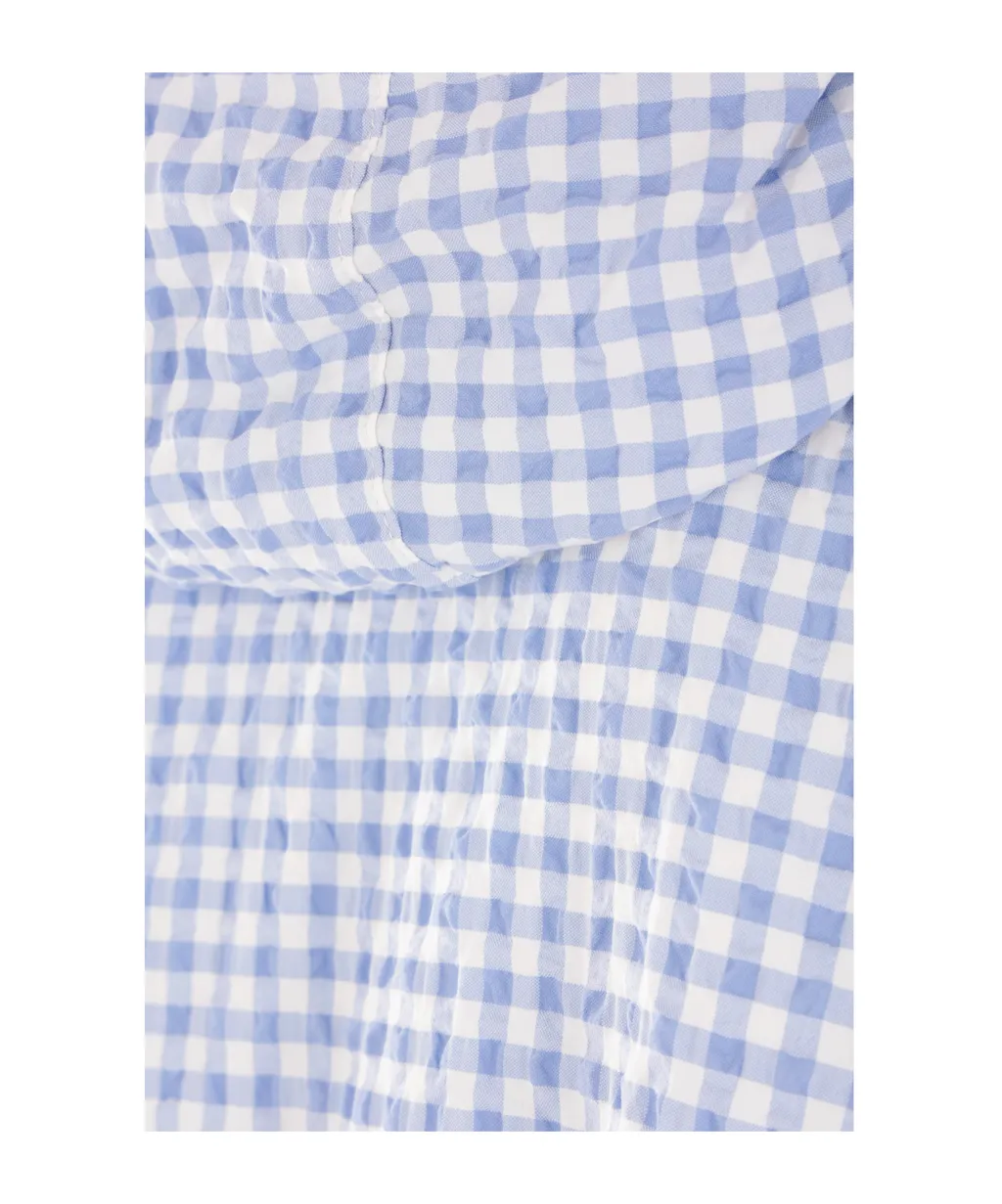 Checked Seersucker Hooded Jacket