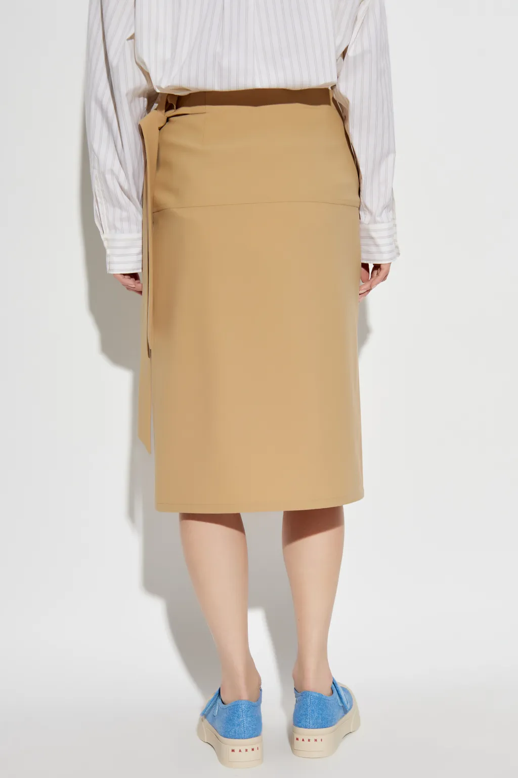 Logo Embroidered Midi Skirt