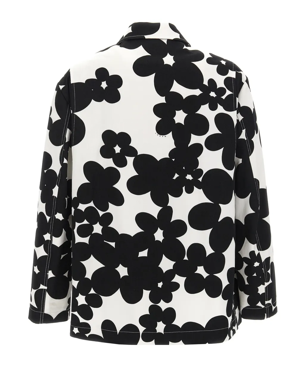 Floral-Printed Buttoned Jacket