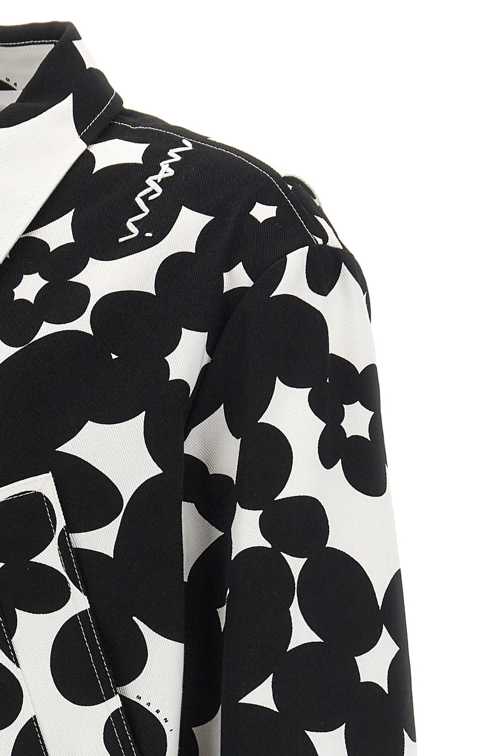 Floral-Printed Buttoned Jacket