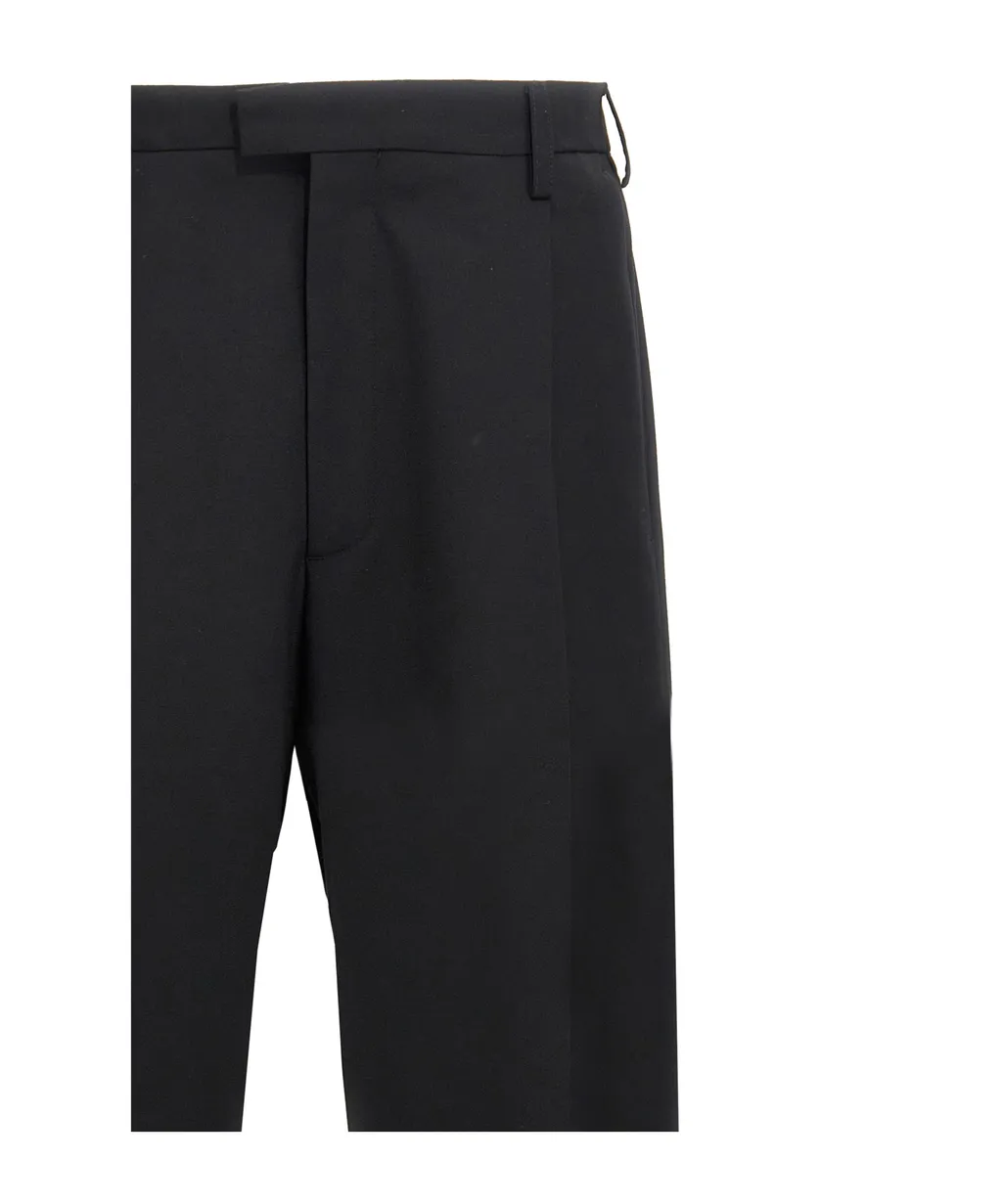Pleat Detailed Straight-Leg Trousers
