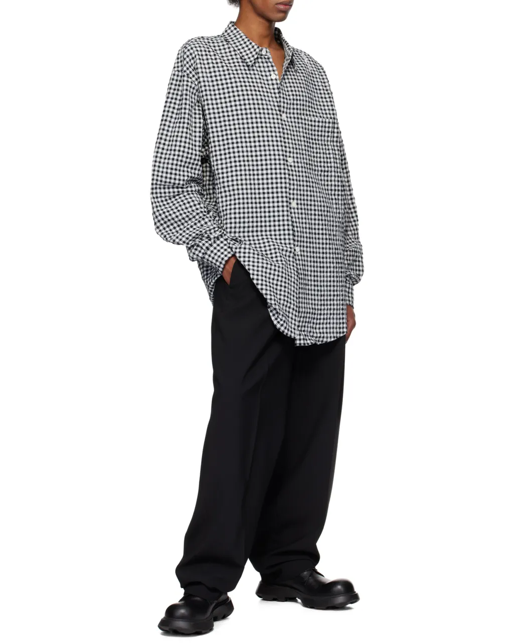 Pleat Detailed Straight-Leg Trousers