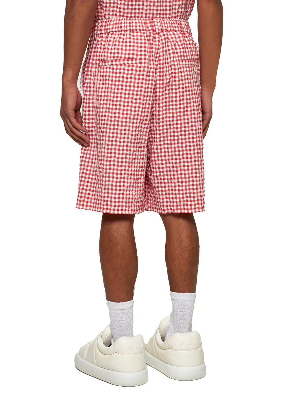 Checked Drawstring Shorts