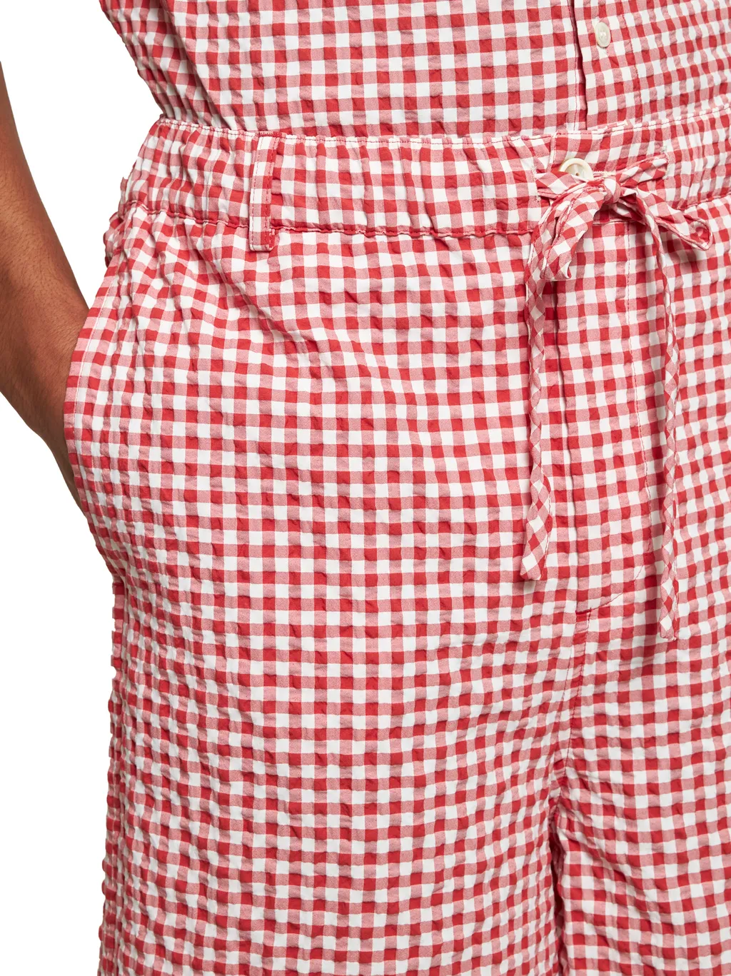 Checked Drawstring Shorts