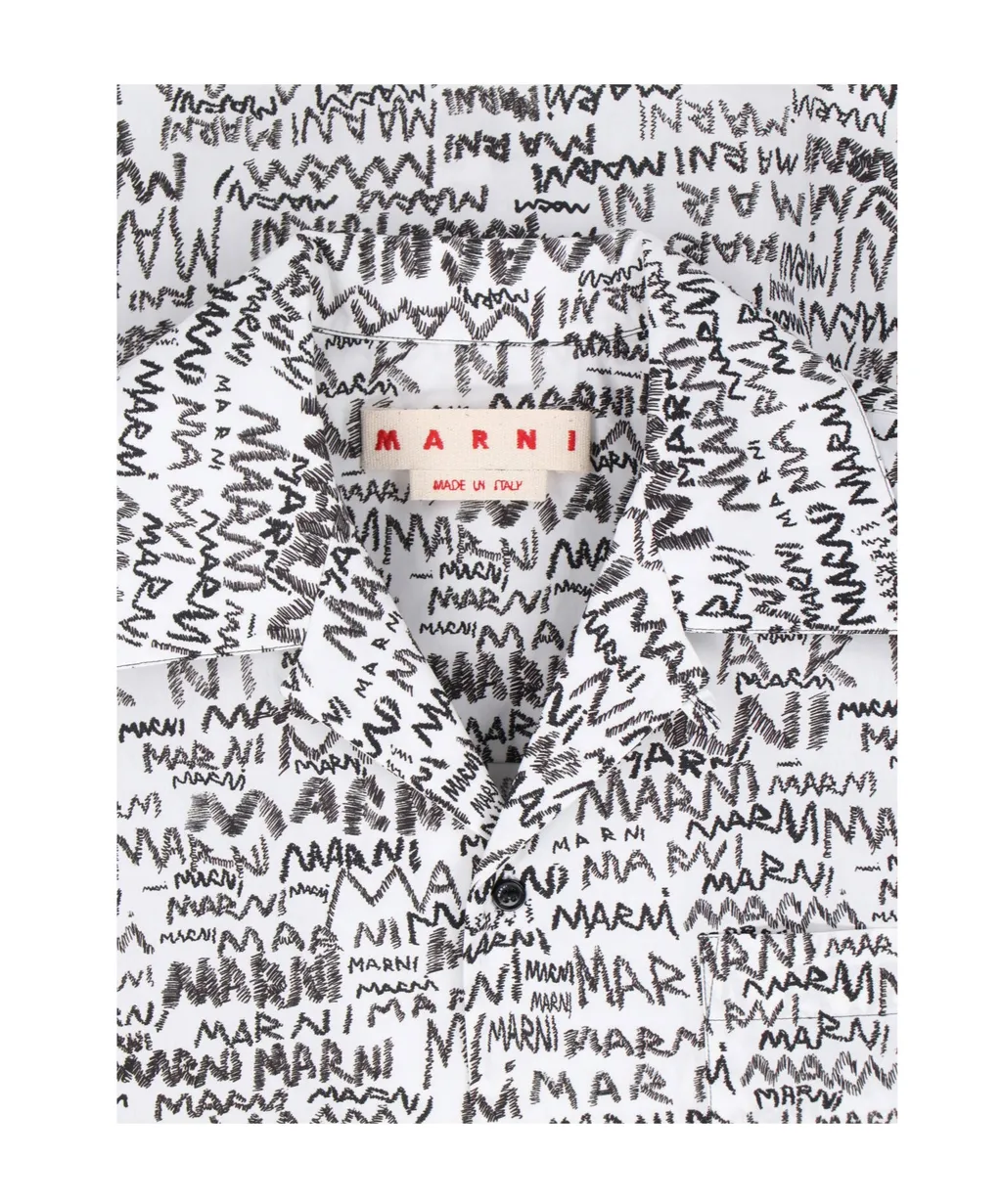 All-Over Logo Printed Short-Sleeved Shirt