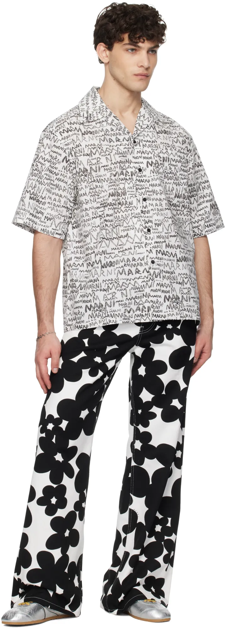 All-Over Logo Printed Short-Sleeved Shirt