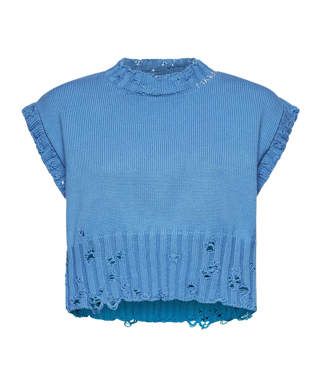 Distressed Knitted Top