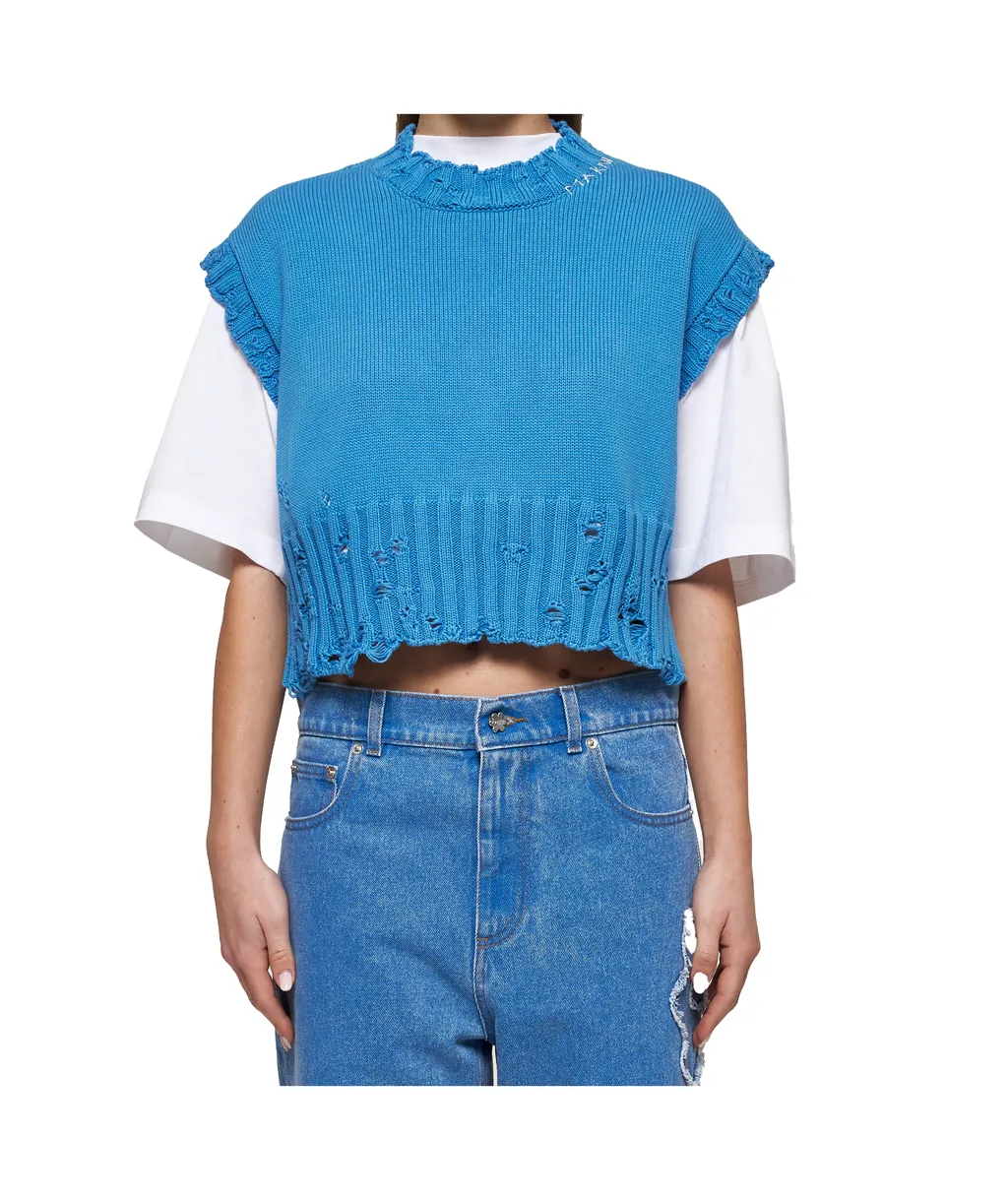 Distressed Knitted Top
