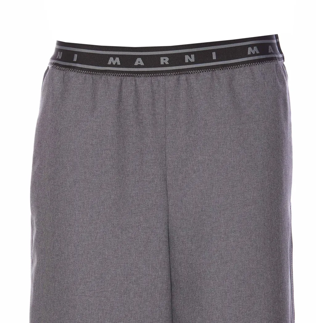Logo-Band Wide-Leg Trousers
