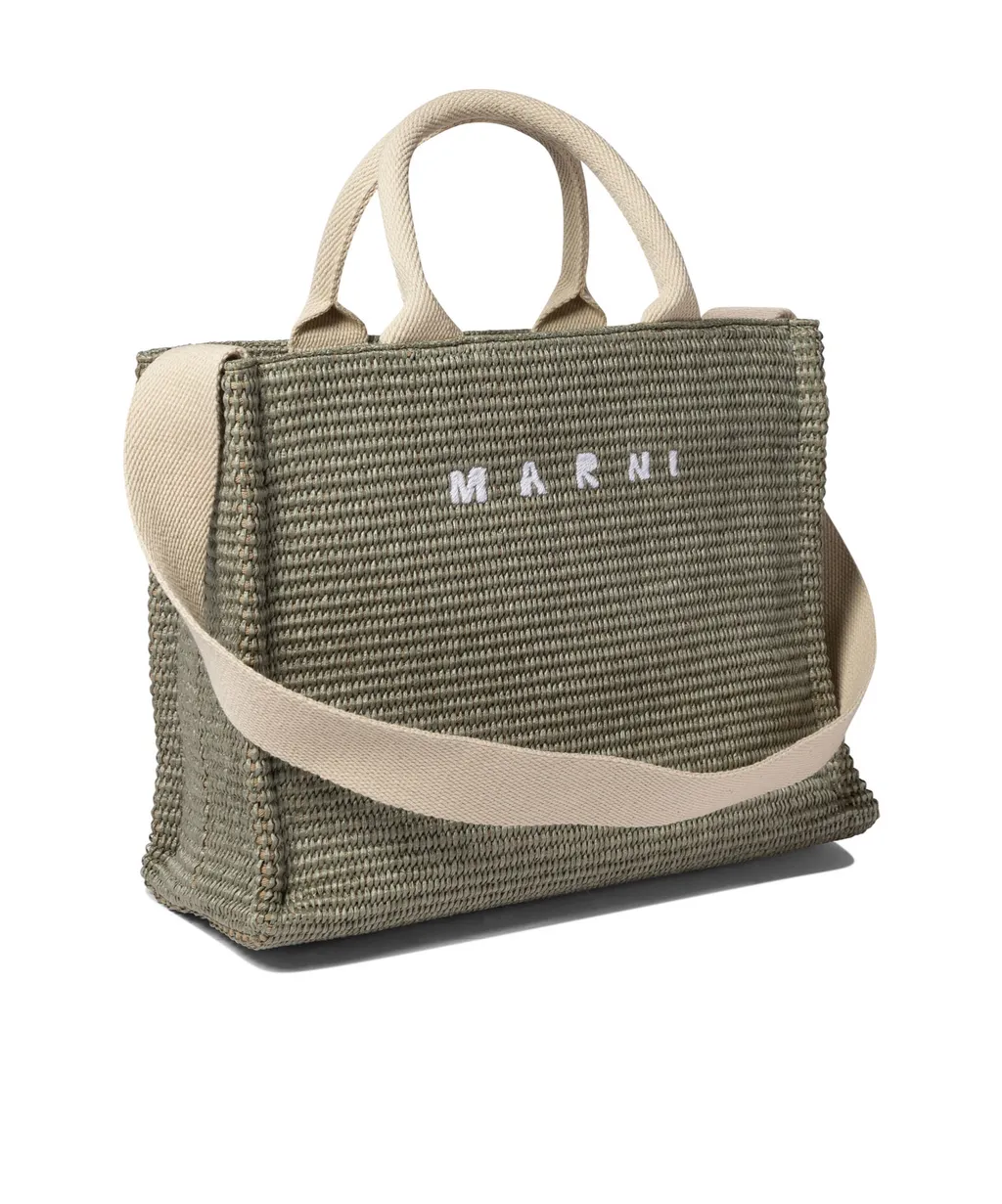 Woven Logo Embroidered Small Tote Bag