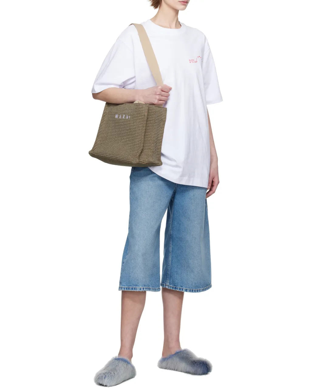 Woven Logo Embroidered Small Tote Bag