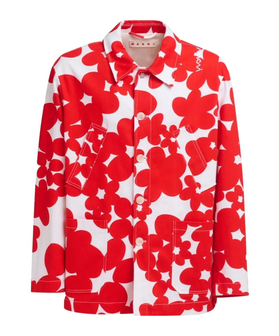 Floral-Print Cotton Jacket