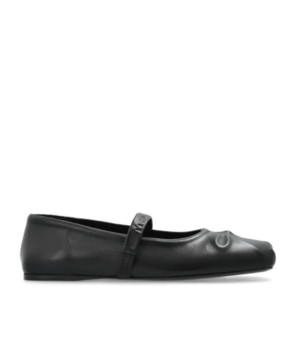 Logo Embossed Ballet Flats